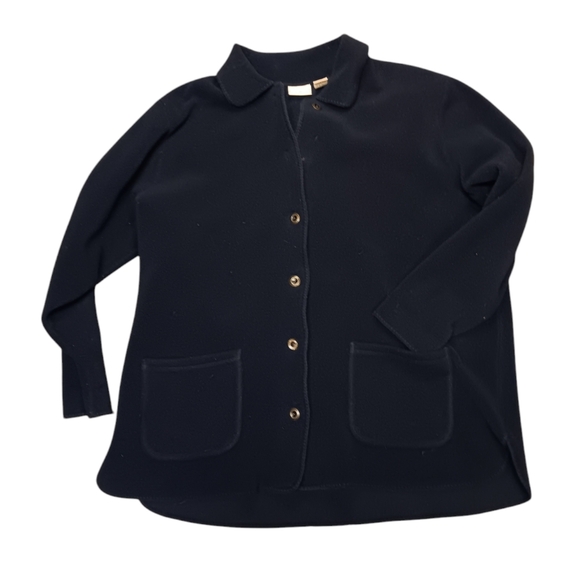 L.L. Bean Jackets & Blazers - ❤️L.L. BEAN VINTAGE WOMEN'S SIZE XL BLUE FULL FRONT METAL BUTTON FLEECE JA…